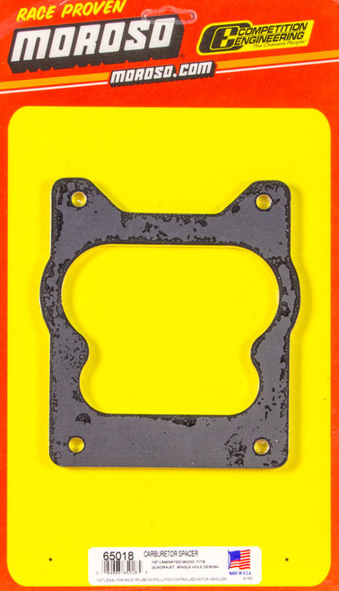 Carburetor Spacer - 0.5 in Thick - Open - Spread Bore - Wood - Each Carburetor Spacer - 0.5 in Thick - Open - Spread Bore - Wood - Each