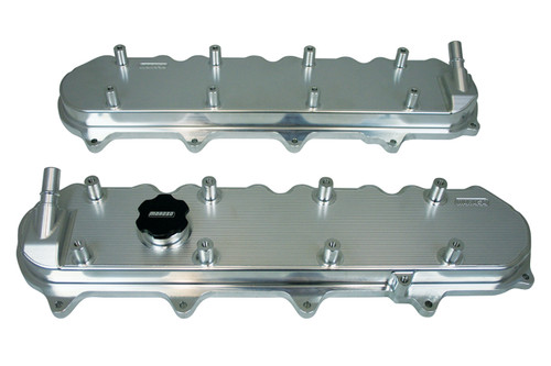 Valve Cover - Short - Coil Pack Mounts - Fabricated Aluminum - Natural - GM GenV LT-Series - Pair