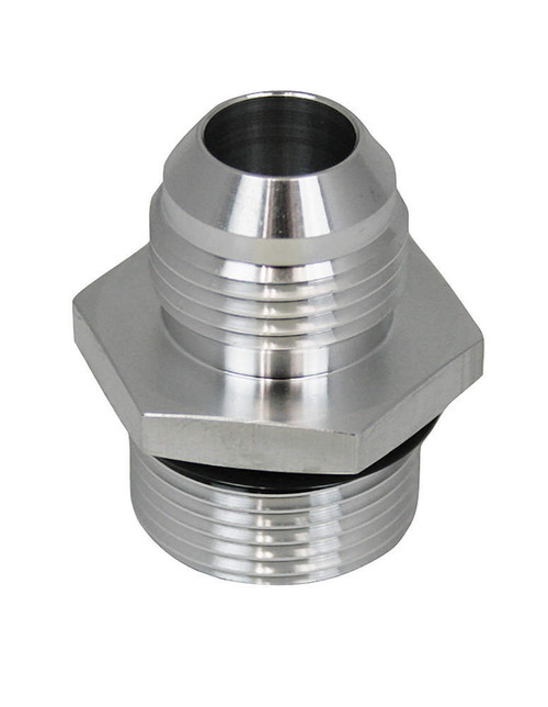 Fitting - Adapter - Straight - 1-1/4-12 in Male O-Ring to 12 AN Male - Aluminum - Clear Anodized - Moroso GM LS-Series Valve Covers - Each