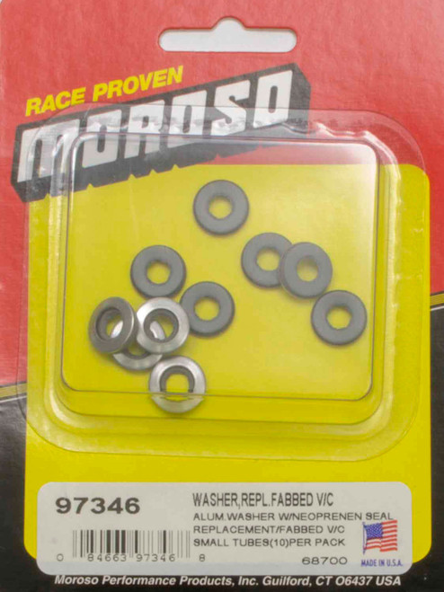Flat Washer - 0.2 in ID - 0.47 in OD - 0.125 in Thick - Aluminum / Rubber Seal - Valve Cover - Set of 10