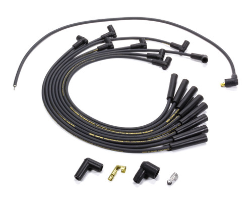 Spark Plug Wire Set - Mag-Tune - Spiral Core - 8.0 mm - Black - Straight Plug Boots - HEI - Big Block Chevy - Kit