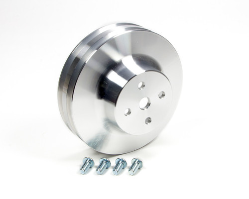 Water Pump Pulley - V-Belt - 2 Groove - 6.75 in Diameter - Aluminum - Clear Powder Coat - Mopar B / RB-Series / 426 Hemi - Each