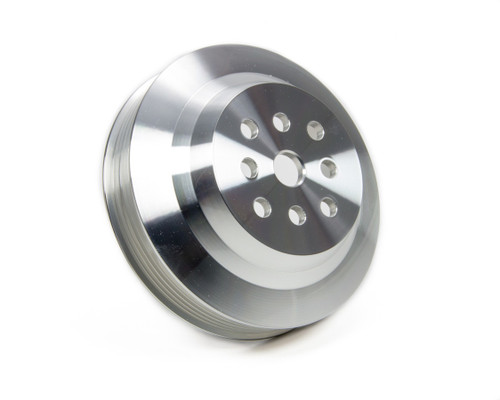 Water Pump Pulley - Serpentine - 6-Rib - 5.5 in Diameter - Aluminum - Clear Powder Coat - Small Block Ford - Each Water Pump Pulley - Serpentine - 6-Rib - 5.5 in Diameter - Aluminum - Clear Powder Coat - Small Block Ford - Each