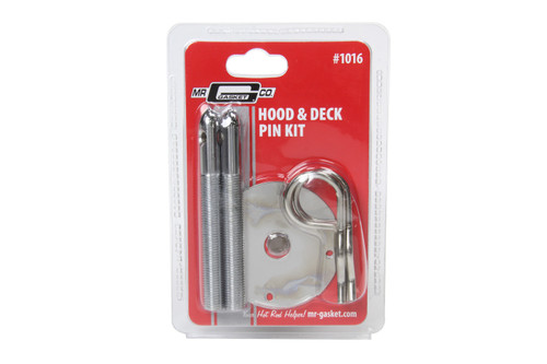 Hood Pin - Hood Pin Kits - 0.438 in OD x 4 in Long - 2.5 in OD Scuff Plates - Hairpin Clips - Hardware Included - Steel - Chrome - Kit Hood Pin - Hood Pin Kits - 0.438 in OD x 4 in Long - 2.5 in OD Scuff Plates - Hairpin Clips - Hardware Included - Steel - Chrome - Kit