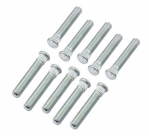 Wheel Stud - 7/16-20 in Thread - 2.625 in Long - 0.480 in Knurl - Steel - Zinc Oxide - GM 1963-75 - Set of 10