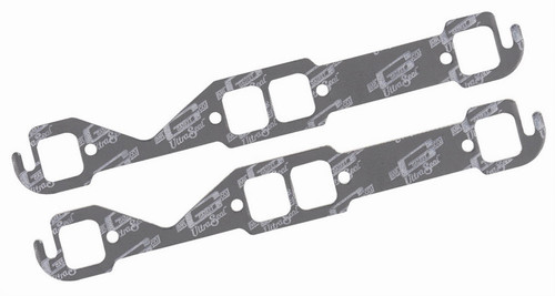 Exhaust Header / Manifold Gasket - Ultra-Seal - 1.450 x 1.550 in Square Port - Steel Core Laminate - Small Block Chevy - Pair