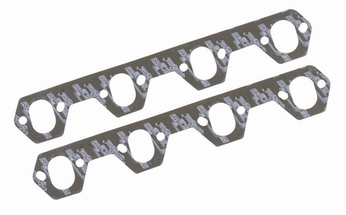 Exhaust Header / Manifold Gasket - Ultra-Seal - 1.250 x 1.750 in Oval Port - Steel Core Laminate - Small Block Ford - Pair