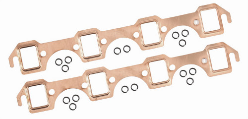 Exhaust Header / Manifold Gasket - Copperseal - 1.120 x 1.480 in Rectangle Port - Copper - Small Block Ford - Pair