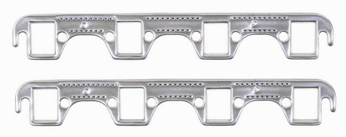 Exhaust Header / Manifold Gasket - 1.120 x 1.480 in Rectangle Port - Multi-Layered Aluminum - Small Block Ford - Pair
