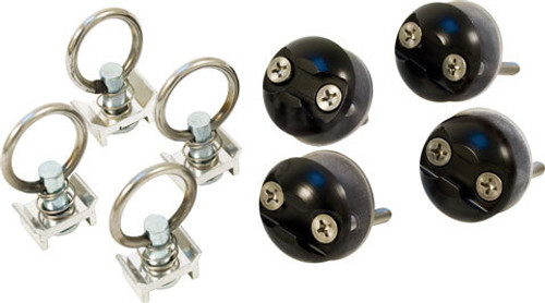 Tie Down Anchor - VersaTie Pack - Four Ring Tie Downs - Four Anchor Plates - 2000 lb Capacity Each - Aluminum / Steel - Black Anodized / Cadmium - Set of 4 Tie Down Anchor - VersaTie Pack - Four Ring Tie Downs - Four Anchor Plates - 2000 lb Capacity Each - Aluminum / Steel - Black Anodized / Cadmium - Set of 4