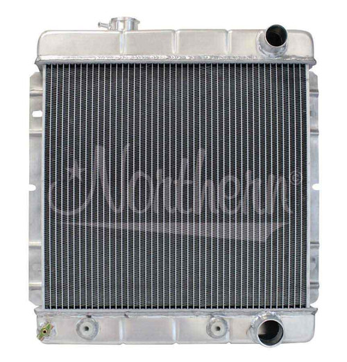 Radiator - 18.5 in W x 20.25 in H x 3.125 in D - Passenger Side Inlet - Passenger Side Outlet - Aluminum - Natural - Automatic - Ford Mustang 1964-66 - Each Radiator - 18.5 in W x 20.25 in H x 3.125 in D - Passenger Side Inlet - Passenger Side Outlet - Aluminum - Natural - Automatic - Ford Mustang 1964-66 - Each