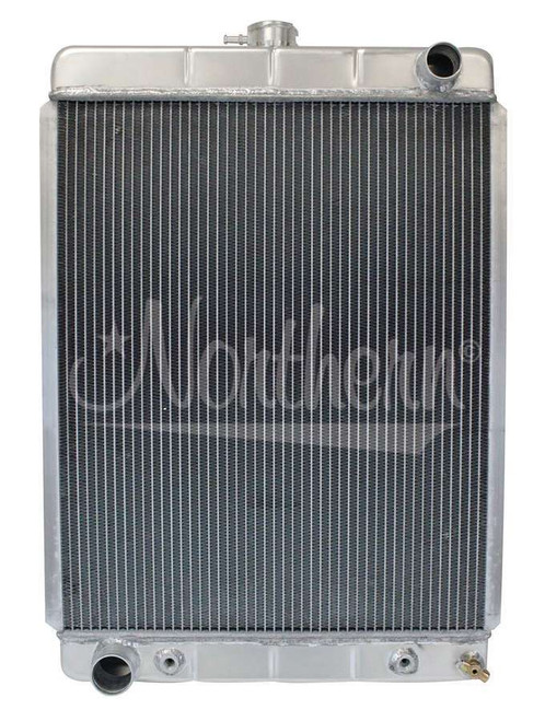 Radiator - Hotrod - 27 in W x 19.75 in H x 3.125 in D - Passenger Side Inlet - Driver Side Outlet - Aluminum - Natural - Universal - Each