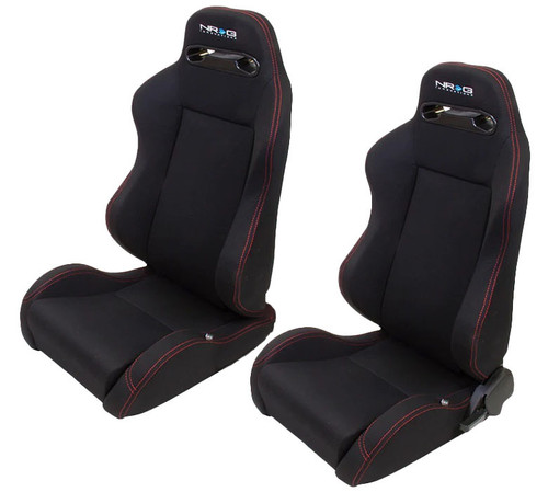 Seat - Type R - Reclining - Side Bolsters - Harness Openings - Cloth - Black - Pair