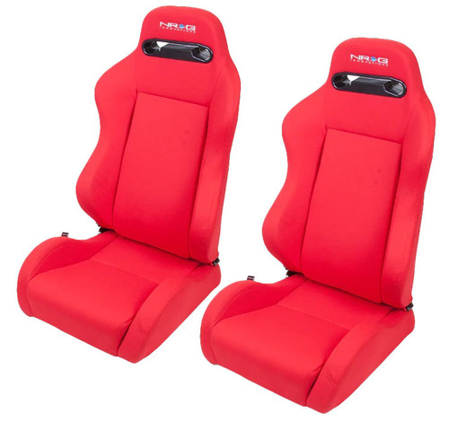 Seat - Type R - Reclining - Side Bolsters - Harness Openings - Cloth - Red - Pair Seat - Type R - Reclining - Side Bolsters - Harness Openings - Cloth - Red - Pair