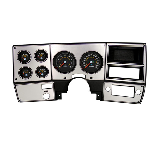 Gauge Kit - M-102 Series - Analog - Fuel Level / Oil Pressure / Water Temperature / Voltmeter / Tachometer / Speedometer - Black Face - GM Fullsize Truck 1973-87 - Kit