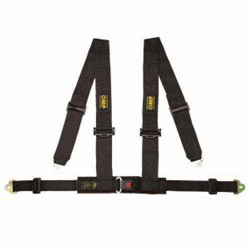 Harness - Racing 4M - 4 Point - Push Button - Pull Down Adjust - Clip-In - Individual Harness - Black - Kit