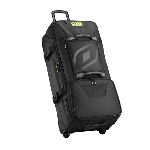 Gear Bag - Large Trolley - 92 cm Long x 42 cm Wide x 36 cm Tall - Roller Wheels - Zipper Closure - Retractable Handle - OMP Logo - Nylon - Black - Each