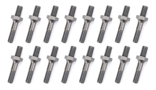 Rocker Arm Stud - 7/16-14 in Base Thread - 3/8-24 in Top Thread - 1.750 in Effective Stud Length - Steel - Black Oxide - Small Block Chevy - Set of 16