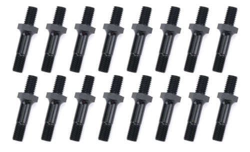 Rocker Arm Stud - 7/16-14 in Base Thread - 7/16-20 in Top Thread - 1.775 in Effective Stud Length - Steel - Black Oxide - Small Block Chevy - Set of 16
