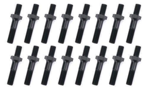 Rocker Arm Stud - 7/16-14 in Base - 7/16-20 in Top Thread - 1.900 in Overall Length - Steel - Black Oxide - Small Block Ford - Set of 16