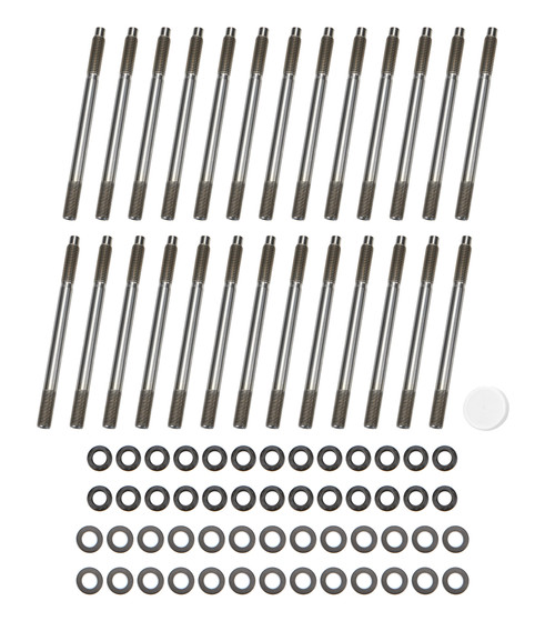 Cylinder Head Stud Kit - Custom Age - 12 Point Nuts - Steel - Black Oxide - Dodge Cummins - Kit