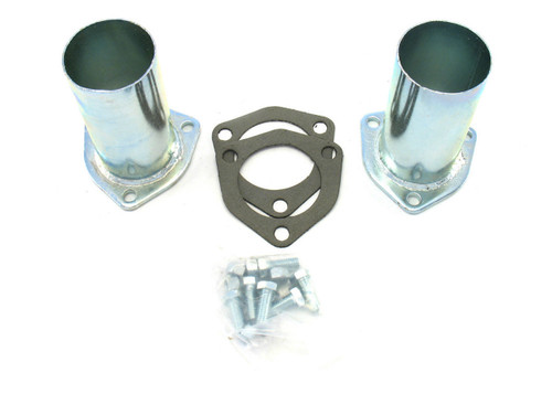 Collector Reducer - 2.5 in Inlet to 2.5 in OD Outlet - 3-Bolt Flange - Gaskets / Hardware - Steel - Zinc Oxide - Pair Collector Reducer - 2.5 in Inlet to 2.5 in OD Outlet - 3-Bolt Flange - Gaskets / Hardware - Steel - Zinc Oxide - Pair
