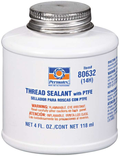 Thread Sealer - Thread Sealant - PTFE Base - 4 oz Brush Top Can - Each