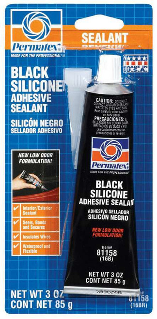 Sealant - Black Silicone Adhesive Sealant - Silicone - 3 oz Tube - Each