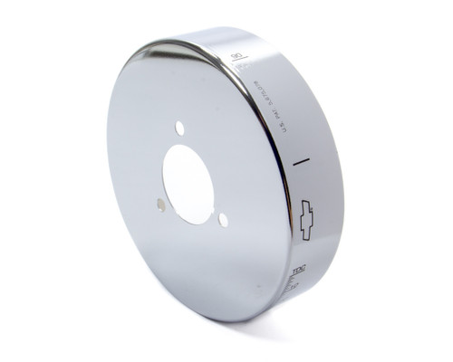 Harmonic Balancer Cover - Timing Marks - Chevy Bowtie Logo - Aluminum - Chrome - Big Block Chevy - Each