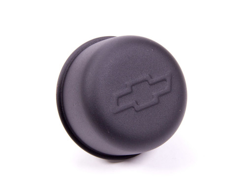 Breather - Push-In - Round - 1-1/4 in Hole - Chevy Bowtie Logo - Steel - Black Crinkle - Each