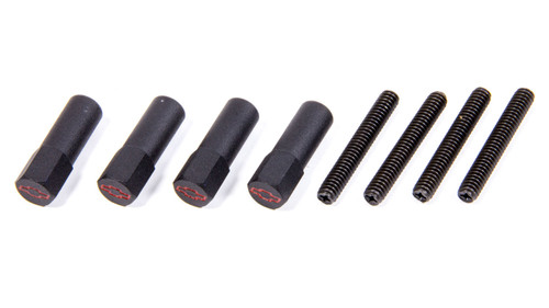 Valve Cover Fastener - Mini Nut - 1/4-20 in Thread - 1.500 in Long - Chevy Bowtie Logo - Steel - Black Crinkle - Set of 4