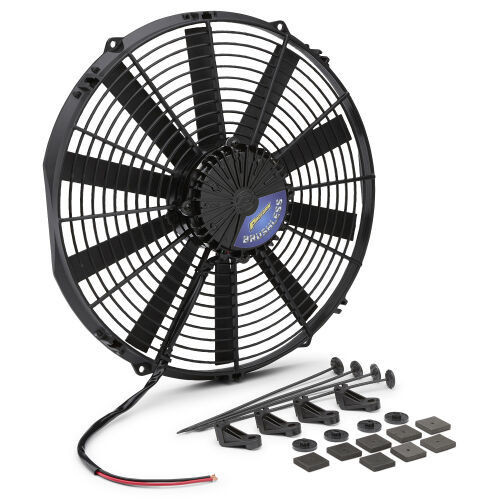 Electric Cooling Fan - Ultra Performance - 16 in Fan - 3400 CFM - 12V - Straight Blade - 16.5 x 15.75 x 3 in Thick - Plastic - Each