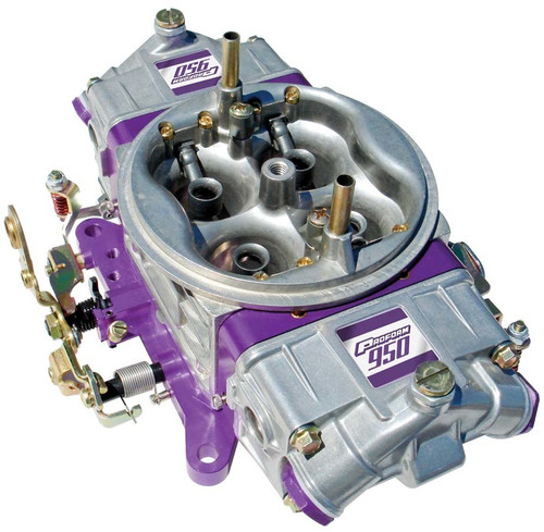 Carburetor - Race Series - 4-Barrel - 950 CFM - Square Bore - No Choke - Mechanical Secondary - Dual Inlet - Aluminum - Purple Anodized / Tumble Polished - Each