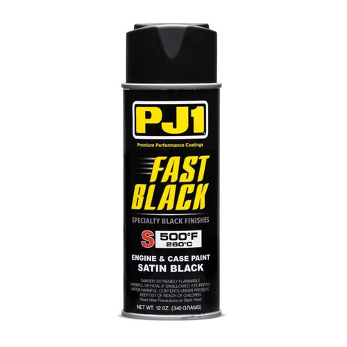 Paint - Fast Black - Engine - High Temperature - Enamel - Satin Black - 11 oz Aerosol - Each