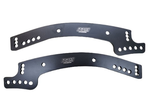 Four Link Bracket - Chassis Bracket - Passenger Side - Double Slot - Aluminum - Black Powder Coat - XR1 Rocket Chassis - Pair