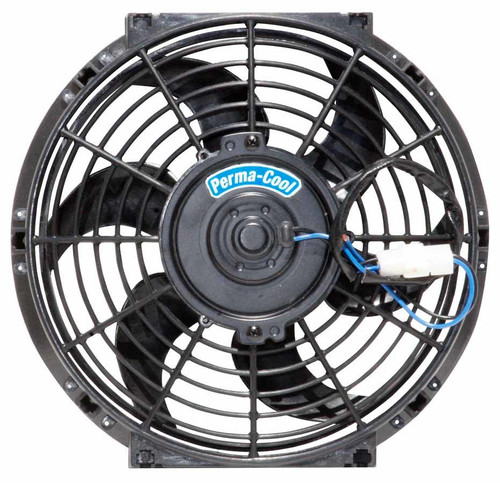 Electric Cooling Fan - Standard - 12 in Fan - Puller - 1650 CFM - 12V - Curved Blade - 12.5 x 12 in - 2.25 in Thick - Plastic - Each