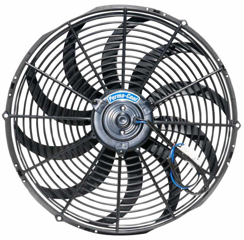Electric Cooling Fan - Standard - 16 in Fan - Puller - 1650 CFM - 12V - Curved Blade - 16.5 x 15.75 in - 2.75 in Thick - Plastic - Each Electric Cooling Fan - Standard - 16 in Fan - Puller - 1650 CFM - 12V - Curved Blade - 16.5 x 15.75 in - 2.75 in Thick - Plastic - Each