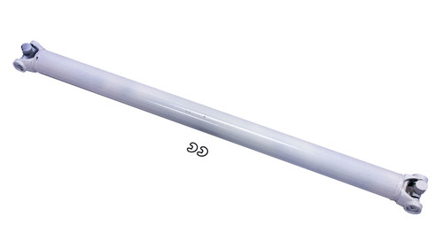 Drive Shaft - 44 in Long - 2.5 in OD - 1310 U-Joints - Steel - White Paint - Universal - Each