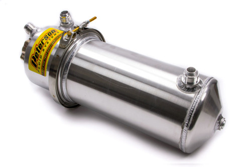 Oil Tank - Dry Sump - 6 qt - 15.5 in Tall - 6 in OD - 12 AN Male Inlets - 12 AN Male Outlet - 12 AN Breather Port - Aluminum - Natural - Each