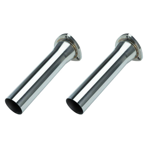 Collector Reducer - 3 in Inlet to 2.5 in OD Outlet - 3-Bolt Flange - 12 in Long - Stainless - Polished - Pair