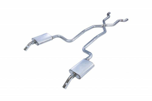 Exhaust System - Street Pro X-Pipe System - Header-Back - Dual Rear Exit - 2.5 in Diameter - Stainless - Natural - Chevy Corvette 1974 - Each