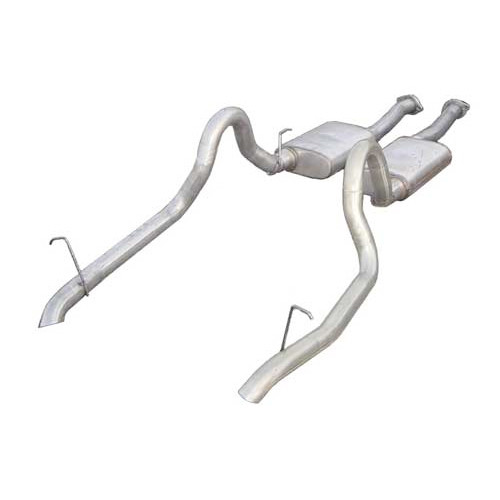 Exhaust System - Violator - Cat-Back - 2.5 in Diameter - Stainless - Small Block Ford - Ford Mustang 1987-93 - Kit Exhaust System - Violator - Cat-Back - 2.5 in Diameter - Stainless - Small Block Ford - Ford Mustang 1987-93 - Kit