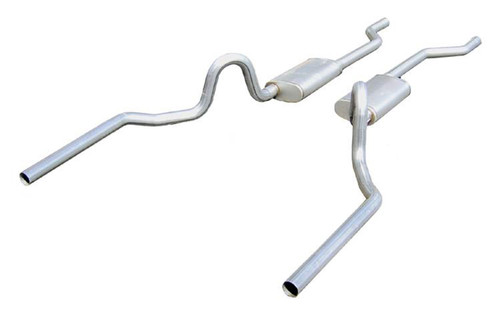 Exhaust System - Turbo Pro - Header-Back - Dual Rear Exit - 2.5 in Diameter - Stainless - Natural - GM A-Body 1964-72 - Each