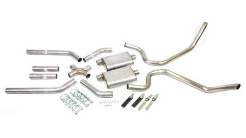 Exhaust System - Street Pro X-Pipe System - Header-Back - 2.5 in Diameter - 2.5 in Tips - Stainless - GM B-Body 1965-70 - Kit