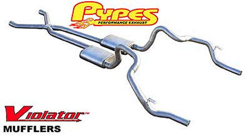 Exhaust System - Header-Back - 2.5 in Diameter - 2.5 in Tips - Stainless - Natural - GM F-Body 1970-74 - Kit