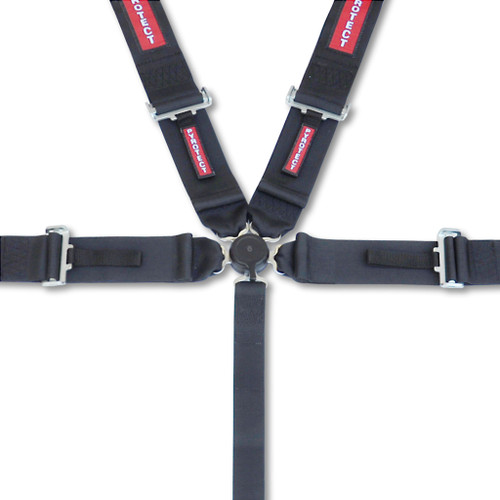 Harness - 5 Point - Camlock - SFI 16.1 - 50 in Length - Pull Down Adjust - Bolt-In / Wrap Around - Individual Harness - HANS Ready - Black - Kit Harness - 5 Point - Camlock - SFI 16.1 - 50 in Length - Pull Down Adjust - Bolt-In / Wrap Around - Individual Harness - HANS Ready - Black - Kit