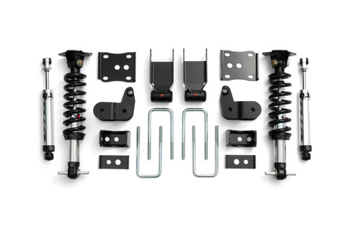 Lowering Kit - 3 in Front / 5.5 in Rear 2WD - 3 in Front / 4 in Rear 4WD - Single Adjustable - Shocks / Struts / Shackles / Brackets / Hardware - 2WD - Ford Fullsize Truck 2015-20 - Kit
