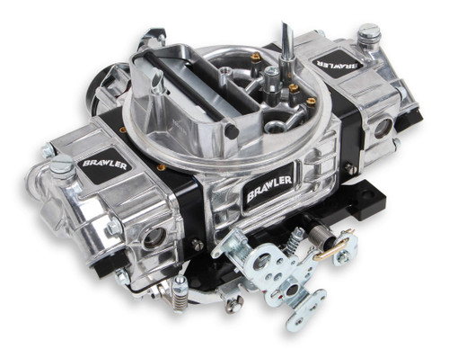 Carburetor - Brawler Street - Model 4150 - 4-Barrel - 600 CFM - Square Bore - Electric Choke - Mechanical Secondary - Dual Inlet - Aluminum - Black Anodized / Tumble Polished - Each