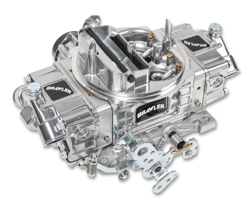 Carburetor - Brawler Diecast - 4-Barrel - 750 CFM - Square Bore - Electric Choke - Mechanical Secondary - Dual Inlet - Aluminum - Tumble Polished - Each