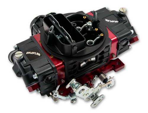 Carburetor - Brawler Street - Model 4150 - 4-Barrel - 600 CFM - Square Bore - Electric Choke - Mechanical Secondary - Dual Inlet - Aluminum - Black / Red Anodized - 4150 - Each